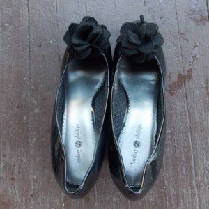 Lindsay Phillips Kristen Black Patent Wedge Shoe